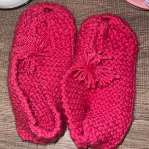 Knitted Pink Slippers